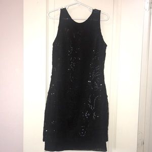 EUC Elisa B. Black Lace Sequin Dress, Girls size 8-GORGEOUS